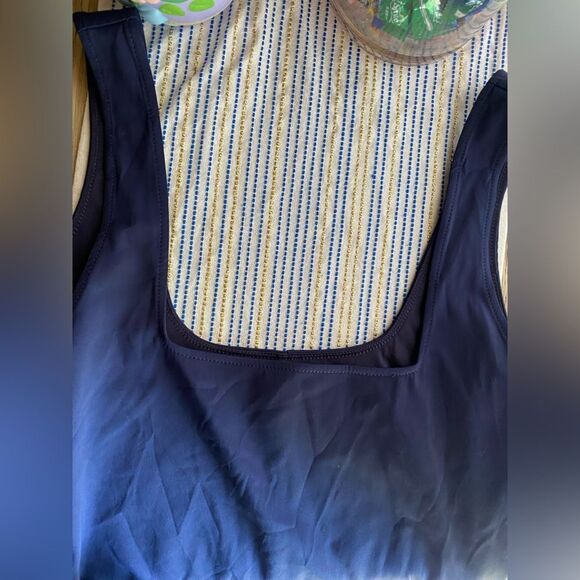 Good American Scuba Modern Tank Maxi Dress Navy Blue Sleeveless Sz 5-2X - Picture 8 of 14